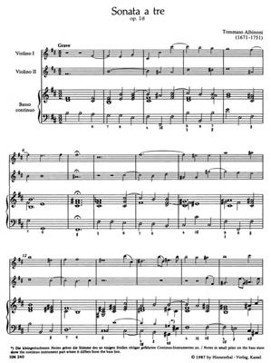 Tomaso Albinoni: Triosonata B Min 2 Vln Bc: Violin Duett
