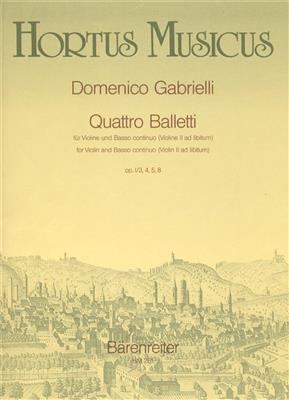 Domenico Gabrielli: Quattro Balletti fur Violine und Basso continuo: Violine mit Begleitung