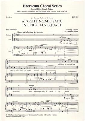 Sherwin Manning: A Nightingale Sang In Berkeley Square: (Arr. Michael Neaum): Frauenchor mit Klavier/Orgel