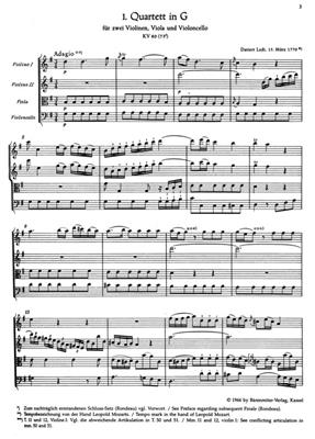 Wolfgang Amadeus Mozart: Thirteen Early String Quartets: Streichquartett
