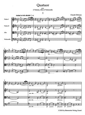 Claude Debussy: String Quartet - Study Score: Streichquartett