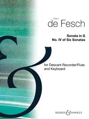 Willem de Fesch: Sonata in G for Descant Recorder and Continuo: Sopranblockflöte mit Begleitung
