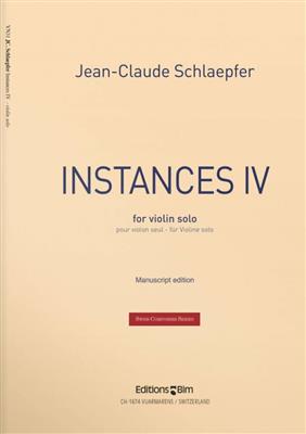 Jean-Claude Schlaepfer: Instances Iv: Violine Solo