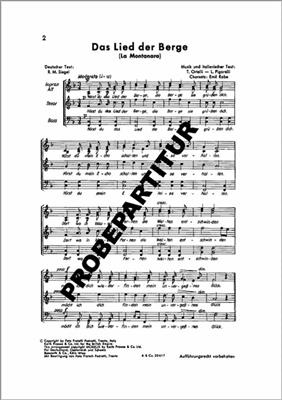 T. Ortelli: Das Lied der Berge: (Arr. L. Pigarelli): Gemischter Chor mit Begleitung
