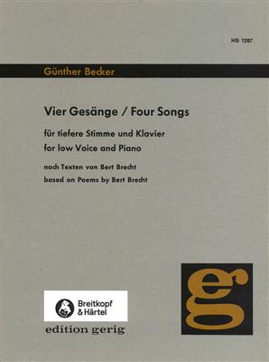 Günther Becker: Vier Gesänge: Gesang mit Klavier