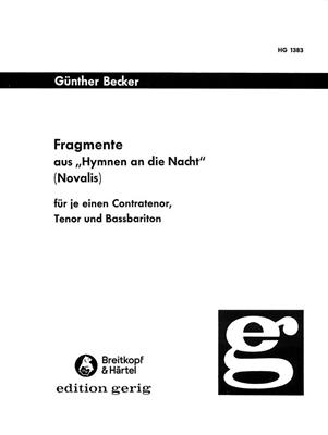 Günther Becker: Fragmente aus Hymnen a.d.Nacht: Gemischter Chor mit Begleitung