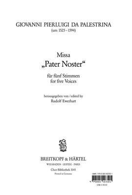 Giovanni Pierluigi da Palestrina: Missa Pater noster: Gemischter Chor mit Begleitung