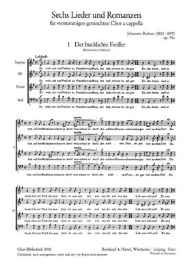 Johannes Brahms: Sechs Lieder und Romanzen: Gemischter Chor mit Begleitung