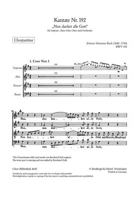 Johann Sebastian Bach: Nun danket alle Gott: Gemischter Chor mit Begleitung
