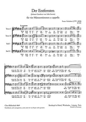 Franz Schubert: Der Entfernten: Männerchor mit Begleitung
