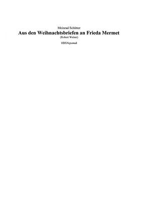 Meinrad Schütter: Aus den Weihnachtsbriefen: Gesang mit sonstiger Begleitung