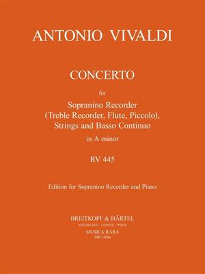 Antonio Vivaldi: Concerto In A Minor RV 445: Sopranblockflöte mit Begleitung