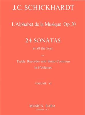 Johann Christian Schickhardt: L'Alphabet:Sonaten op.30/21-24: Altblockflöte mit Begleitung