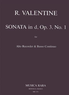 Robert Valentine: Sonate in d op. 3/1: Altblockflöte mit Begleitung