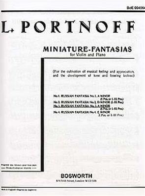 Leo Portnoff: Russian Fantasy No. 3 in A minor: Violine mit Begleitung