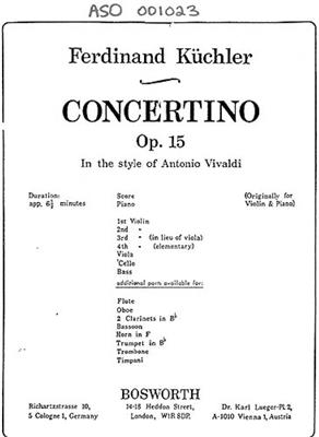 Ferdinand Küchler: Concertino In D Op.15 'In Style Of Vivaldi': Orchester