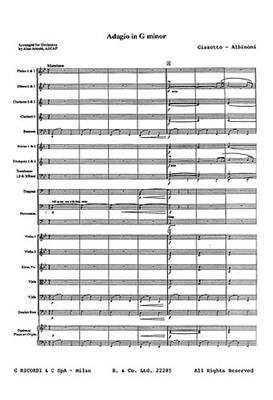 Adagio In G Minor (Score And Parts): Blechbläser Ensemble