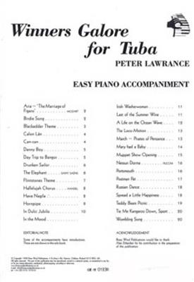 Peter Lawrance: Winners Galore For Eb Bass-Tuba Pa: Tuba mit Begleitung