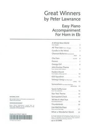 Peter Lawrance: Great Winners Eb Horn Pa: Horn in Es mit Begleitung