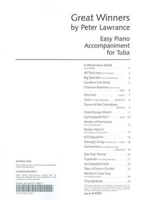 Peter Lawrance: Great Winners For Tuba-Eb Bass Pa: Tuba mit Begleitung
