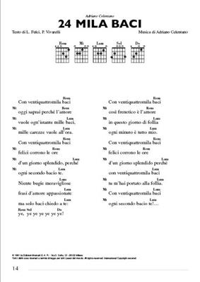 Canzoniere Facilotto: Melodie, Text, Akkorde