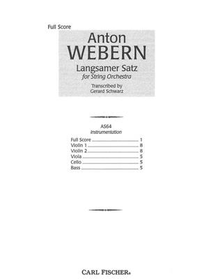 Anton Webern: Langsamer Satz: Streichorchester