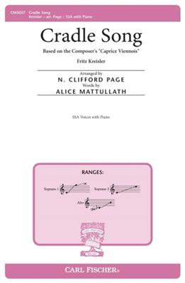 Fritz Kreisler: Cradle Song: (Arr. N. Clifford Page): Frauenchor mit Klavier/Orgel