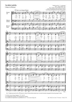 Johann Walter: In dulci jubilo: (Arr. Klaus Brecht): Frauenchor mit Klavier/Orgel