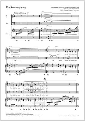 Christian Domke: Der Sonnengesang: Gemischter Chor mit Klavier/Orgel
