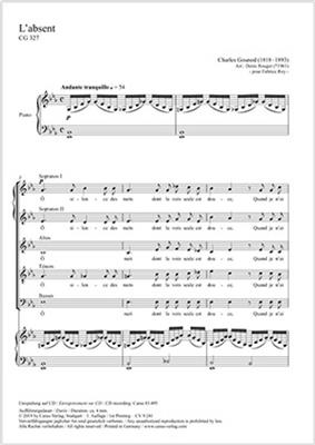 Charles Gounod: L'Absent: (Arr. Denis Rouger): Gemischter Chor mit Klavier/Orgel