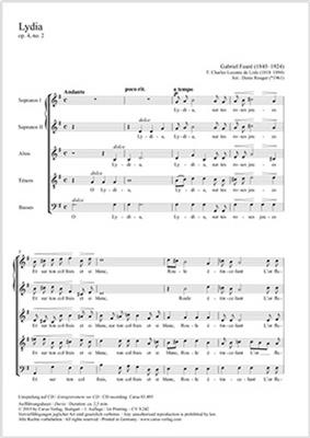 Gabriel Fauré: Lydia: (Arr. Denis Rouger): Gemischter Chor mit Begleitung