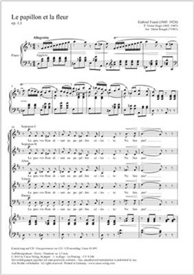 Gabriel Fauré: Le papillon et la Fleur: (Arr. Denis Rouger): Gemischter Chor mit Klavier/Orgel