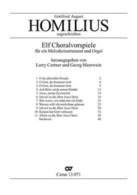 Gottfried August Homilius: Homilius: Elf Choralvorspiele: Gemischter Chor mit Begleitung
