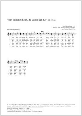 Markus Hinz: Vom Himmel hoch, da komm ich her: Kinderchor mit Klavier/Orgel