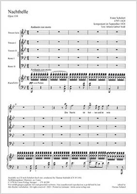 Franz Schubert: Nachthelle D 892: Männerchor mit Klavier/Orgel