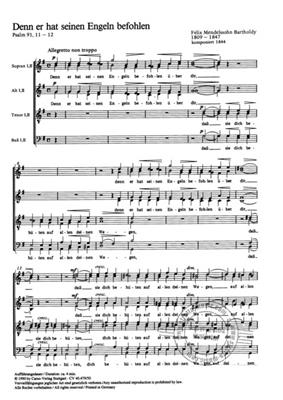 Felix Mendelssohn Bartholdy: Denn er hat seinen Engeln befohlen: Gemischter Chor mit Begleitung