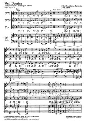 Felix Mendelssohn Bartholdy: Veni Domine: Frauenchor mit Klavier/Orgel