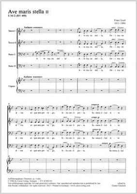Franz Liszt: Ave maris stella: Männerchor mit Klavier/Orgel