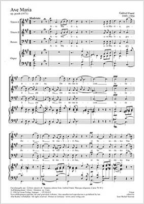 Gabriel Fauré: Ave Maria in A: Männerchor mit Klavier/Orgel