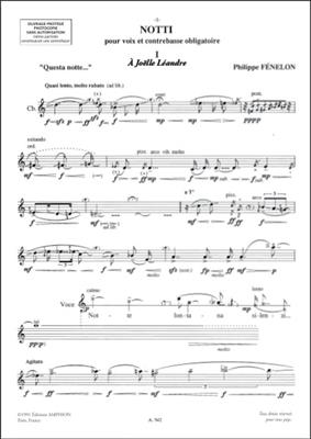 Philippe Fenelon: Notti Voix-Contrebasse: Gesang mit Klavier
