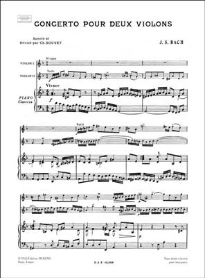 Johann Sebastian Bach: Concerto: Violin Duett