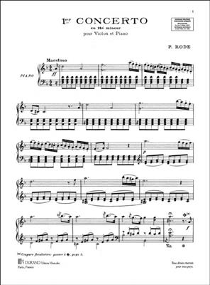 Pierre Rode: Concerto N 1 Violon-Piano: Violine mit Begleitung