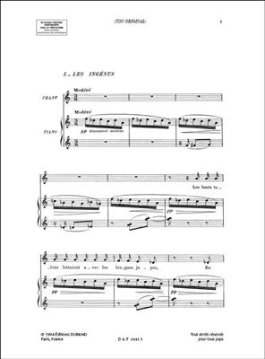 Claude Debussy: Les Ingénus - N° 1 des Fêtes Galantes - 2e recueil: Gesang mit Klavier