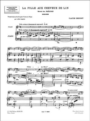 Claude Debussy: La Fille Aux Cheveux Lin: Violine mit Begleitung