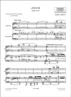 Claude Debussy: Jeux Piano 4 Mains: Klavier vierhändig