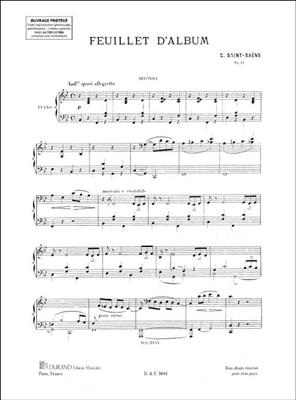 Camille Saint-Saëns: Feuillet D'Album Pour Piano A Quatre Mains: Klavier vierhändig