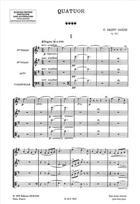 Camille Saint-Saëns: Quatuor Opus 112: Streichquartett