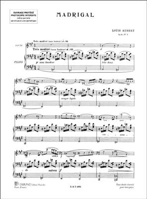 L. Aubert: Madrigal, Opus 9 N. 1 - Pour Flute Et Piano: Flöte Solo