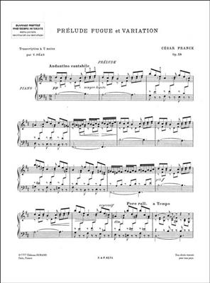 César Franck: Prélude Fugue et Variation Opus 18: Klavier Solo
