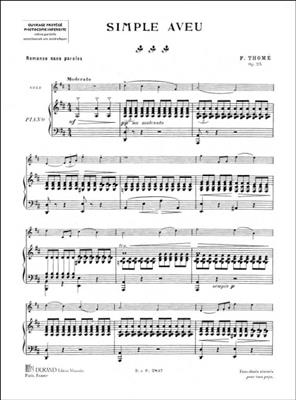 Francis Thomé: Simple Aveu Tp-Piano: Trompete mit Begleitung